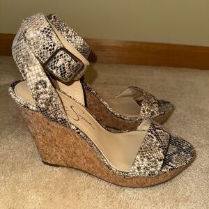 Jessica Simpson Snakeskin Pattern Wedges